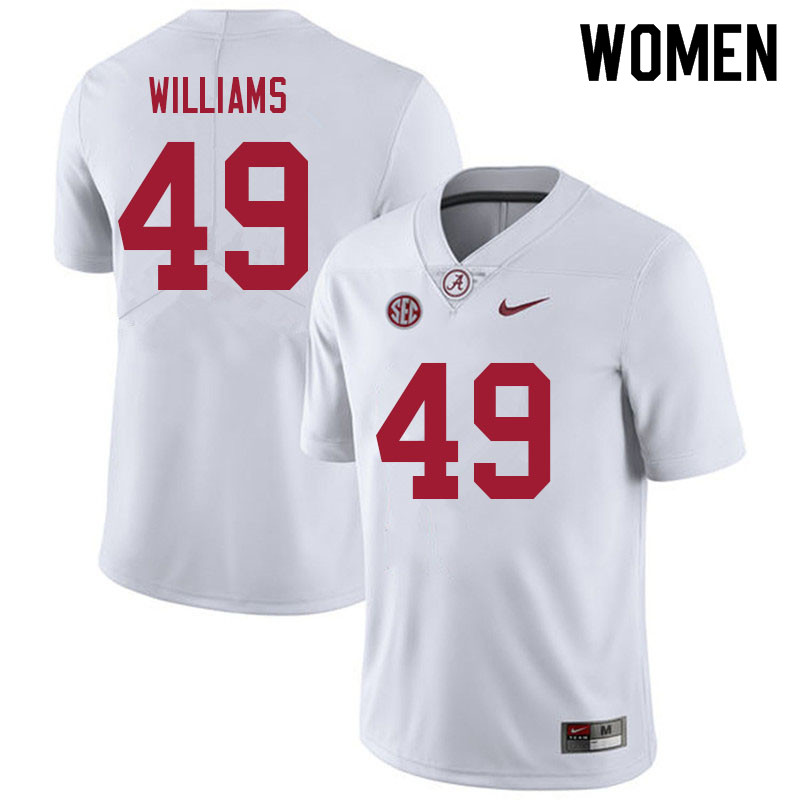 Women #49 Kaine Williams Alabama Crimson Tide College Football Jerseys Sale-White